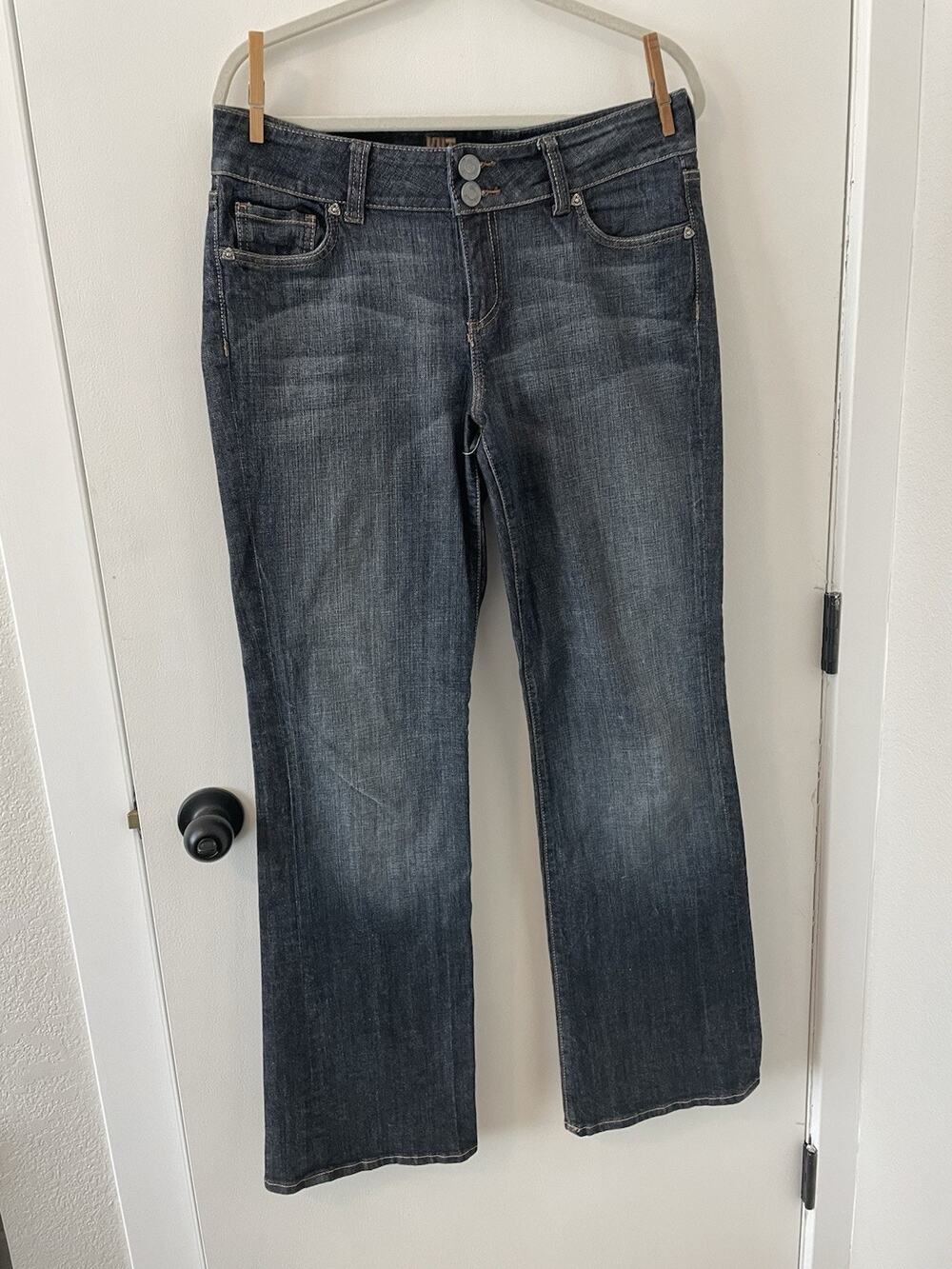 Kut from the Kloth Stone Wash Denim Straight Leg Jeans Size 10 0053